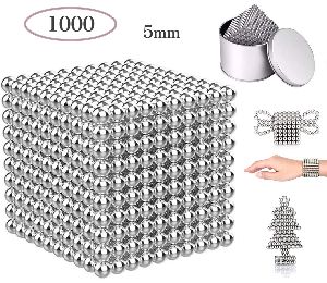 MAGNETICKS 1000 Pcs of 5mm Neodymium Magnetic Balls - Silver Color