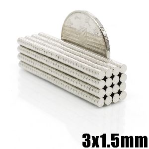 MAGNETICKS - 3x1.5mm NdFeB Magnet - N52 Grade - NiCuNi Plated