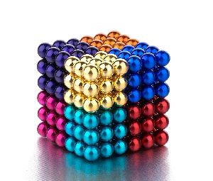 MAGNETICKS 5mm Multi-Color Magnetic Balls - Pack of 216 - 6 Colors