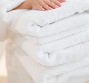 Eurospa Plain 100% Pure Cotton White Terry Bath Towel, Shape : Rectangular