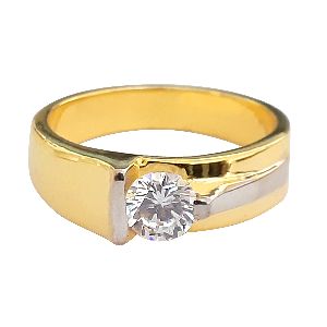 Solid Yellow Gold Diamond Ring