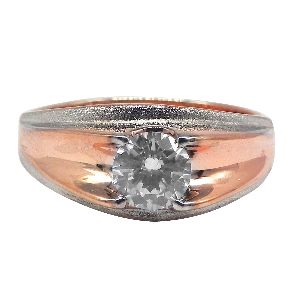 DSolid Rose & White Gold Diamond Engagement Ring For Men