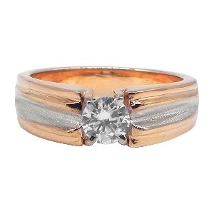 IGI Solitaire Solid Rose Gold Diamond Ring