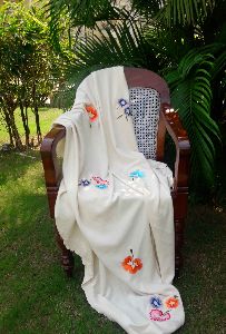 Embroidered Cotton Knitted Throws