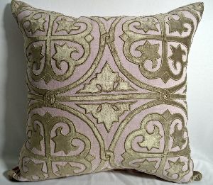 Velvet Applique Work Linen Pillows