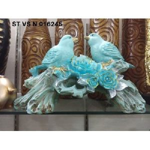 Resin sky blue Bird Pair Statue