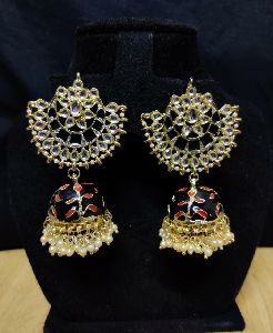 Meenakari Jhumki Earrings