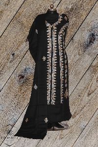 Black Zari Embroidered Kashmiri Woolen Suit