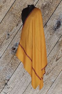 Mustard Sozni Hand Embroidered Kashmiri Shawl