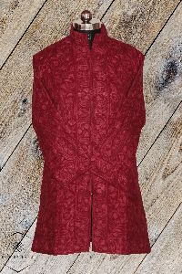 Red Aari Embroidered Kashmiri Woolen Jacket
