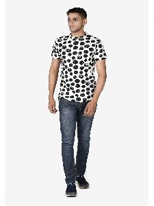 Black dot spot cotton t-shirt