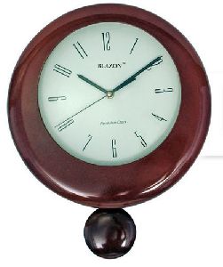 Wooden Round Pendulum Wall Clock