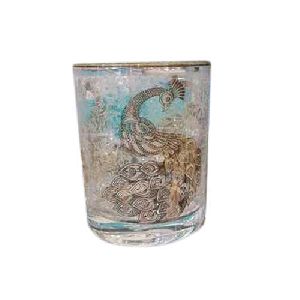 Peacock Engraved Glass