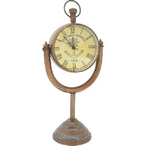 Brass Moon Stand Table Clock