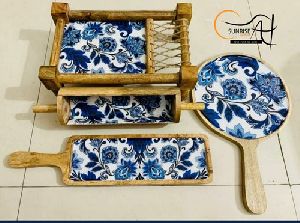 Wooden Khatiya Platter Set