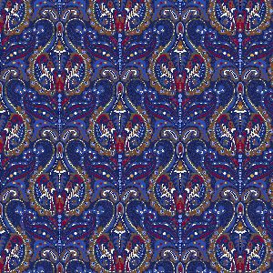 Abstract Motif Blue Printed Fabric