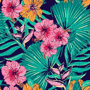 Lily Flower Printed Fabric