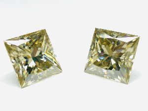 2 pairs princess cut moissanite diamond