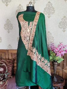 Pure Silk Kashmiri Suit with Tilla Embroidery Salwar Kameez