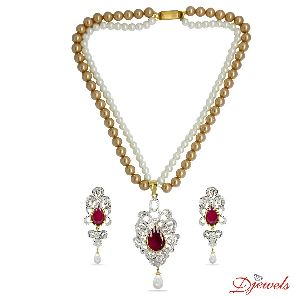 Diamond Pendant Set with Ruby for Women's
