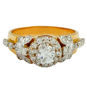 Solitaire Diamond Engagement Band Ring For Women's