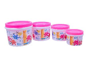 Round PP DIANA STORAGE CONTAINER SET, For Kitchen Use, Size : Multisizes