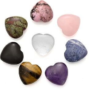 Mixed Colored Heart Shaped Loose Palm Stones