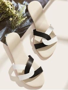 Synthetic PU Check Mate Flat Sandals