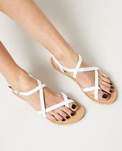Synthetic PU White Casual Strappy Flat Sandals
