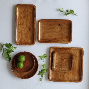 Wooden Platter Set