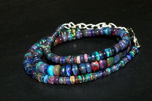 Opal Beads/Natural Ethiopian Black Opal Beads/Welo Fire Opal Beads/Opal Rondelle/Opal Smooth Beads