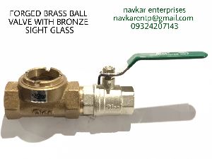 bronze sight glass with brass ball valve