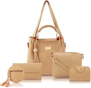 Ladies Beige Handbag (Pack of 5)