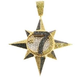 3.11 Carat Hip Hop Diamond Star Pendant In 14k Yellow Gold