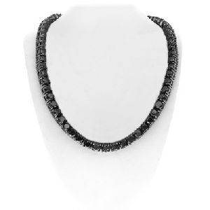 black diamond necklace 143 carats chain