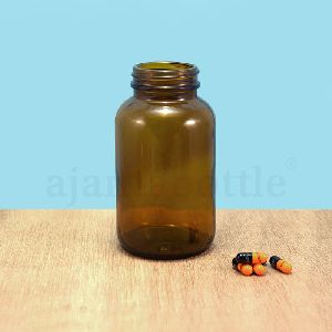 Amber Capsule Glass Bottle