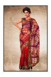 Beige Net Saree