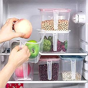Food storage containers bins with Handle Lids Transparent Unbreakable storage Container