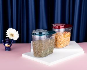 Plastic Easy Flow Storage Jar & Container Transparent Cereal Dispenser Free Flow Storage Jar