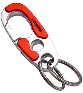 Double Ring Metallic Hook Keychain