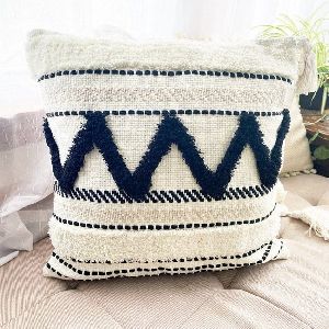 Decorative Boho Cushion Cover with Fringe Tufted