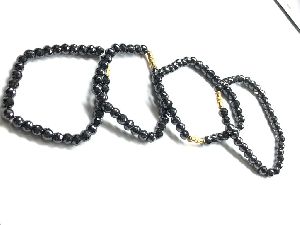6 00 mm black moissanite beads bracelet