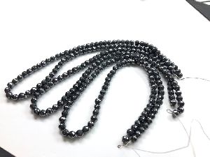 Black Moissanite Beads 7mm ,158 Carat, 14.00 Inch, Excellent Cut,for Necklace 