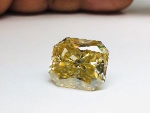 Moissanite,Emerald Shape,Yellow Colour,VVS,6.04 CT &12-10 MM, Excellent Cut, For Jewelry Making