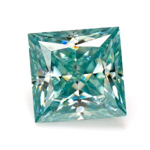 princess light blue loose moissanite diamond3.13 carat , for ,earring ,rinng ,jewellery  