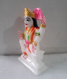 Multicolor White Marble Mata Laxmi Statue