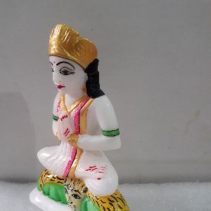 Multicolor White Marble Mata Parvati Statue