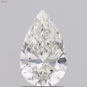 0.52 H VVS2 Pear Brilliant Type 2A Certified Polish Diamond