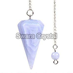 Blue lace agate pendulum