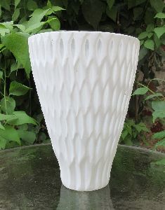 White Glass Flower Vase